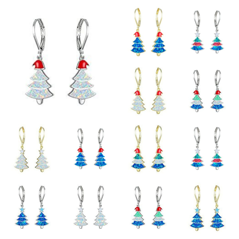 Women'S Accessories Australia - ยุโรป, อเมริกา, ออสเตรเลีย, ต้นคริสต์มาสทรงกลม, ต่างหูทรงเรียบง่ายประดับเพชรซิร์คอน, ของขวัญปีใหม่,