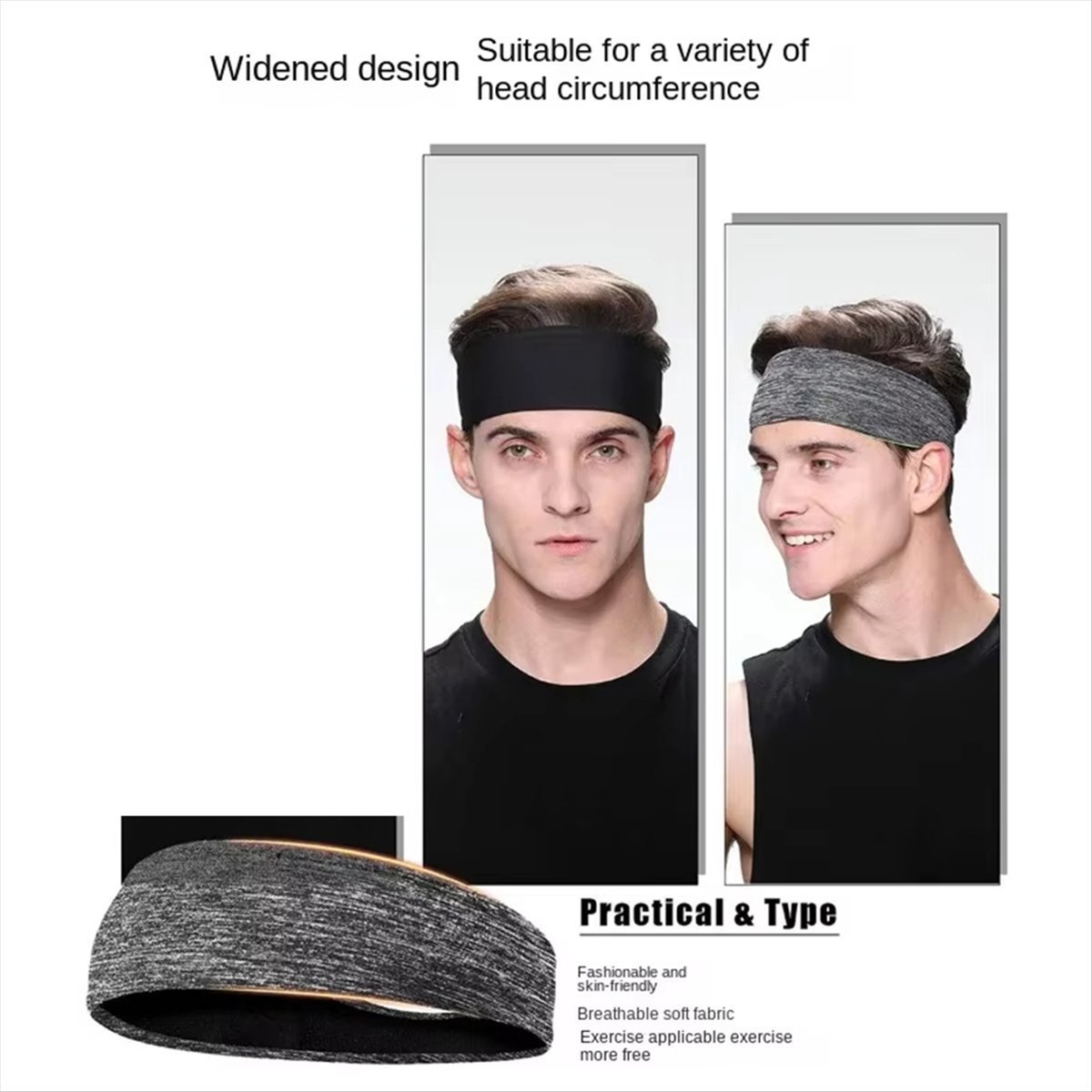 Hair Band Elastic - ABST ที่คาดผมสำหรับผู้ชายผู้หญิง ที่คาดผมแบบยืดหยุ่นสำหรับเล่นกีฬา ที่คาดผมโยคะ ที่คาดผมสำหรับเล่นกีฬา อุปกรณ์เสริมผมแบบสวมศีรษะ