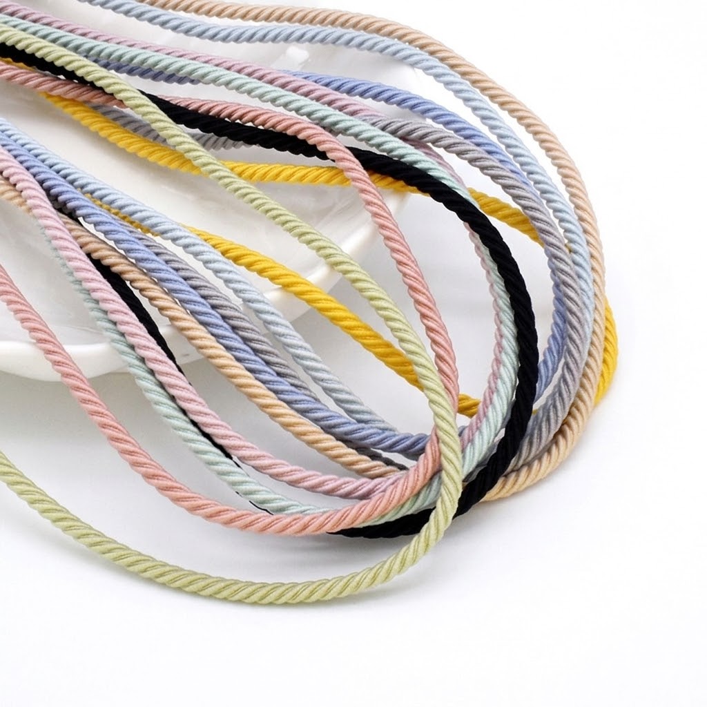 Hair Band Elastic - เชือกยางยืดถักขนาด 2.5 มม. 5 เมตร/ม้วน สำหรับทำเครื่องประดับผม
