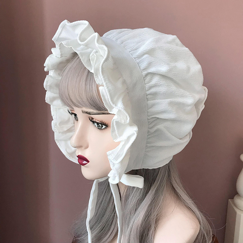 Women'S Victorian Era Accessories - แม่บ้าน Bonnet หมวก Lolita สาวคอสเพลย์เครื่องแต่งกาย Retro
