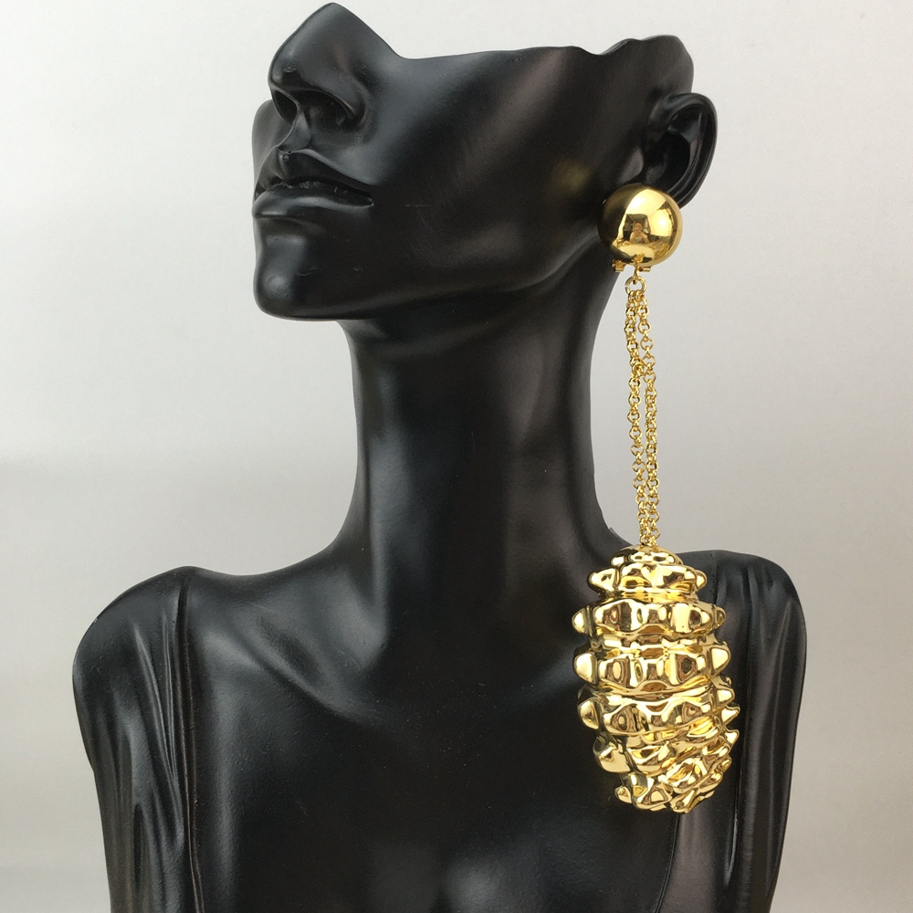 Women Accessories Dubai - ต่างหูชุบทองสำหรับผู้หญิงเครื่องประดับแฟชั่นดูไบหรูหรา FHK18368