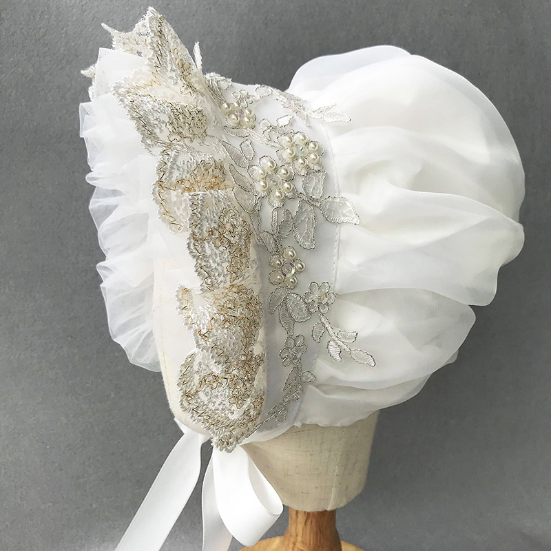 Women'S Victorian Era Accessories - Victorian Bonnet Ruffles Village หมวก Lolita