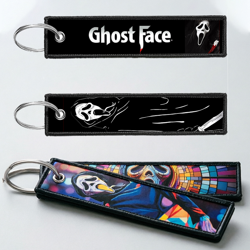Women Accessories Chain - พวงกุญแจ GHOST FACE สำหรับผู้ชายและผู้หญิง ปักลายการ์ตูน ของตกแต่งพวงกุญแจ