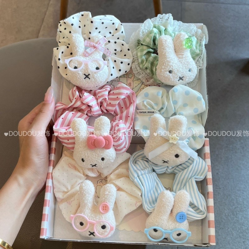 Hair Band Elastic - ที่รัดผมมิฟฟี่น่ารักแบบใหม่ ที่รัดผมรูปกระต่ายการ์ตูนคาวาอี้ รูปหัวใจ สำหรับมัดผมหางม้า มัดผมทรงบัน ของขวัญสำหรับสาวๆ