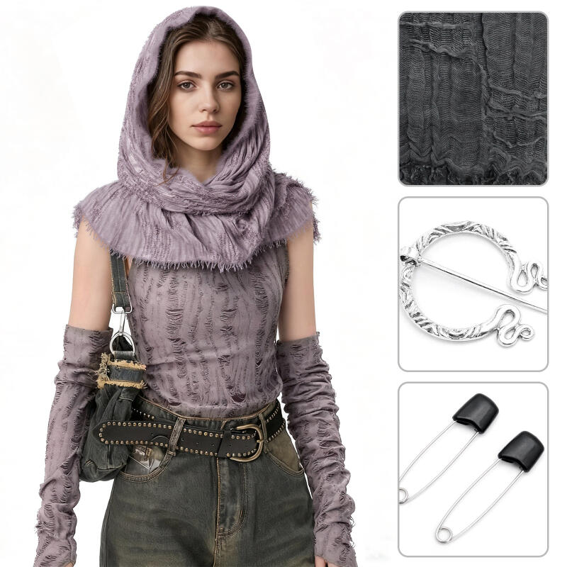 Women'S Viking Accessories - ผ้าพันคอคลุมศีรษะแบบยุคกลาง ผ้าคลุมไหล่แบบไวกิ้ง ผ้าคลุมไหล่แบบโจรสลัด สำหรับผู้ชายและผู้หญิง ใช้สำหรับคอสเพลย์ งานปาร์ตี้ฮาโลวีน
