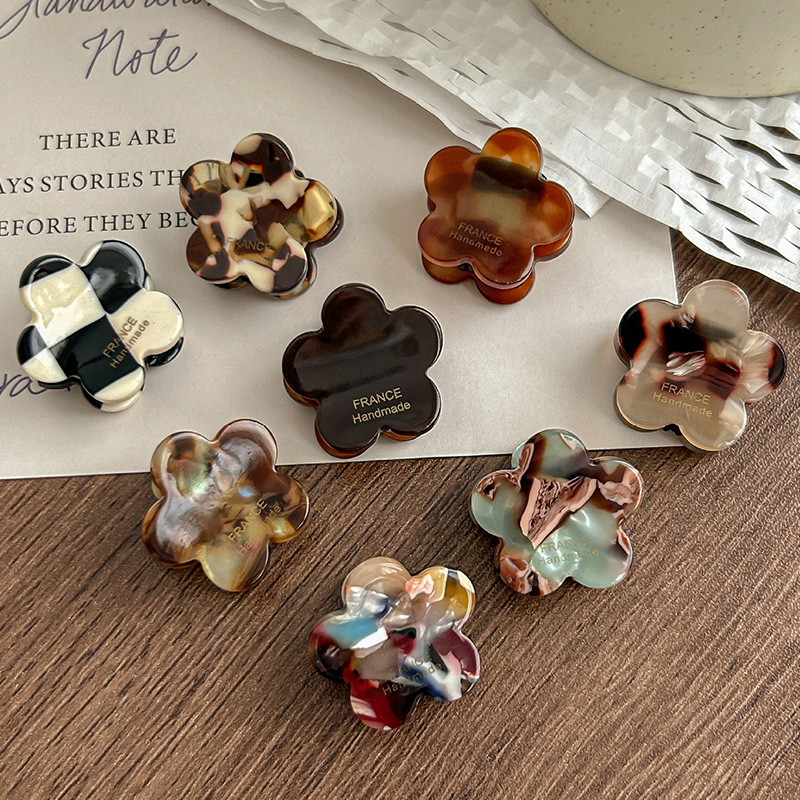 Hair Claw Clip Set - ชุดกิ๊บติดผมอะซิเตทลายดอกไม้สุดน่ารัก 8 ชิ้น สำหรับผู้หญิง กิ๊บหนีบผมสำหรับผมบางและผมหนา อุปกรณ์ตกแต่งผมสำหรับสาวๆ