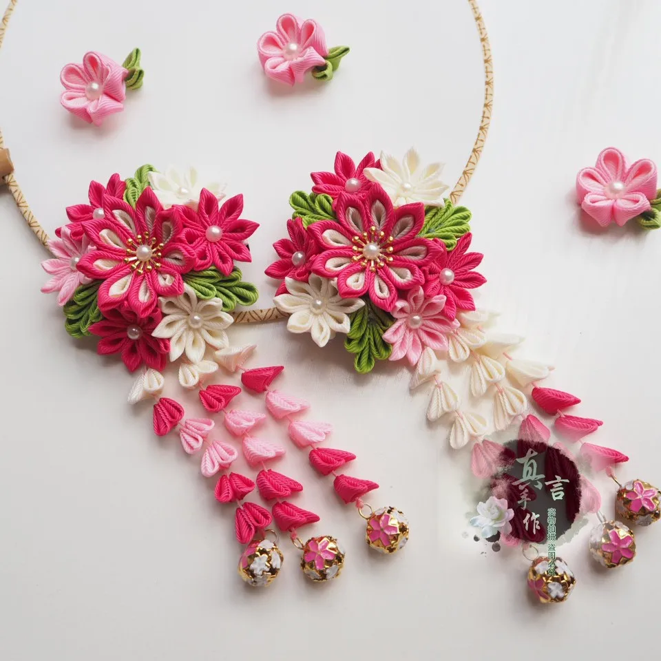 Women'S Kimono Accessories - Handmade ชุดกิโมโนเครื่องประดับสไตล์ญี่ปุ่นซากุระ Hairpin Yukata Hanfu ภาพอุปกรณ์เสริมผมคอสเพลย์