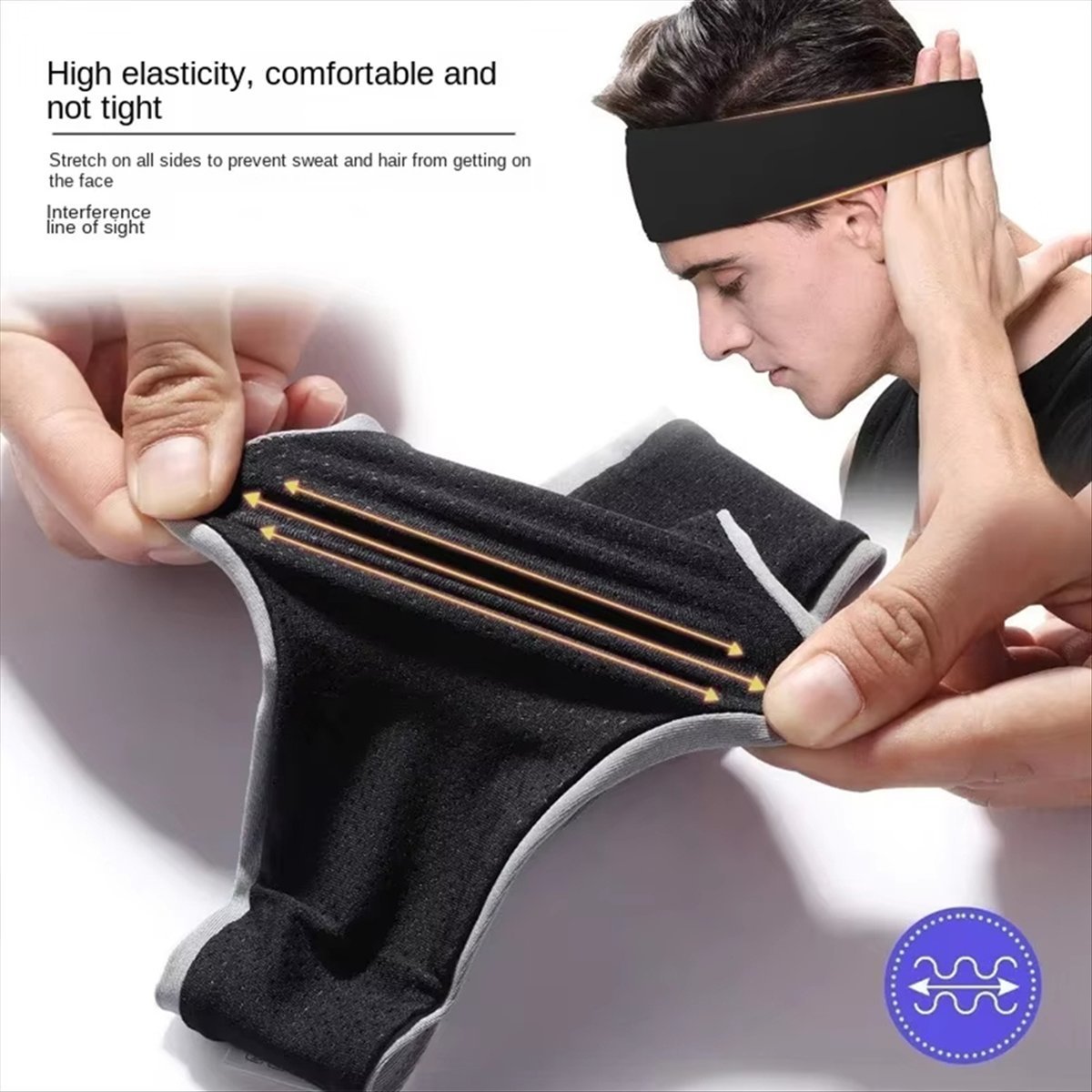 ABST ที่คาดผมสำหรับผู้ชายผู้หญ - Hair Band Elastic บทวิจารณ์และราคา