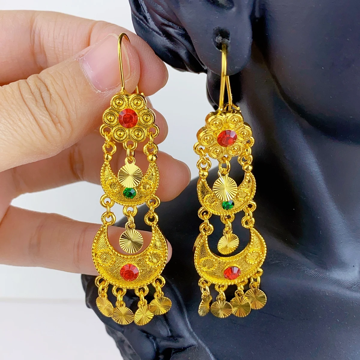 อินเดีย Drop Dangle ต่างหูเครื - Women Accessories Dubai บทวิจารณ์และราคา