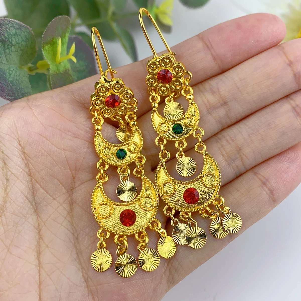 อินเดีย Drop Dangle ต่างหูเครื - Women Accessories Dubai บทวิจารณ์และราคา