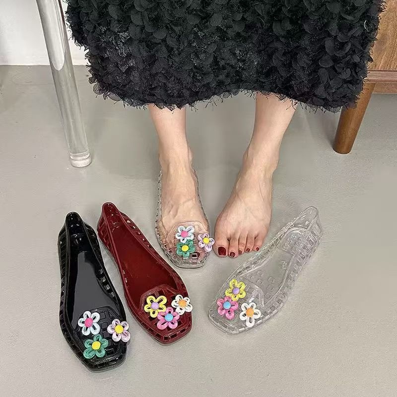 รองเท้าเจลลี่ลายดอกไม้แฮนด์เมด - Women Accessories Products บทวิจารณ์และราคา