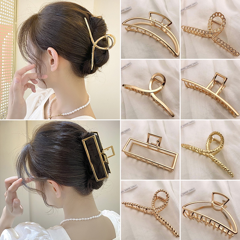 แฟชั่นโลหะผม Claw สําหรับผู้หญ - Hair Claw Clip Set บทวิจารณ์และราคา