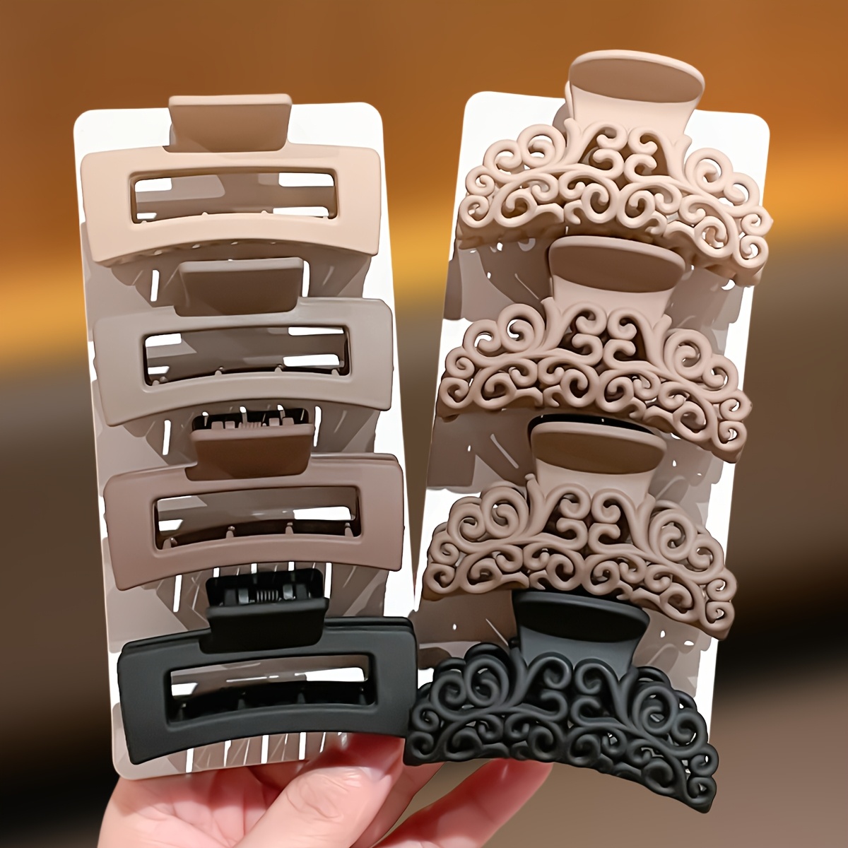 กิ๊บติดผมรูปฉลามลายสี่เหลี่ยมส - Hair Claw Clip Set บทวิจารณ์และราคา