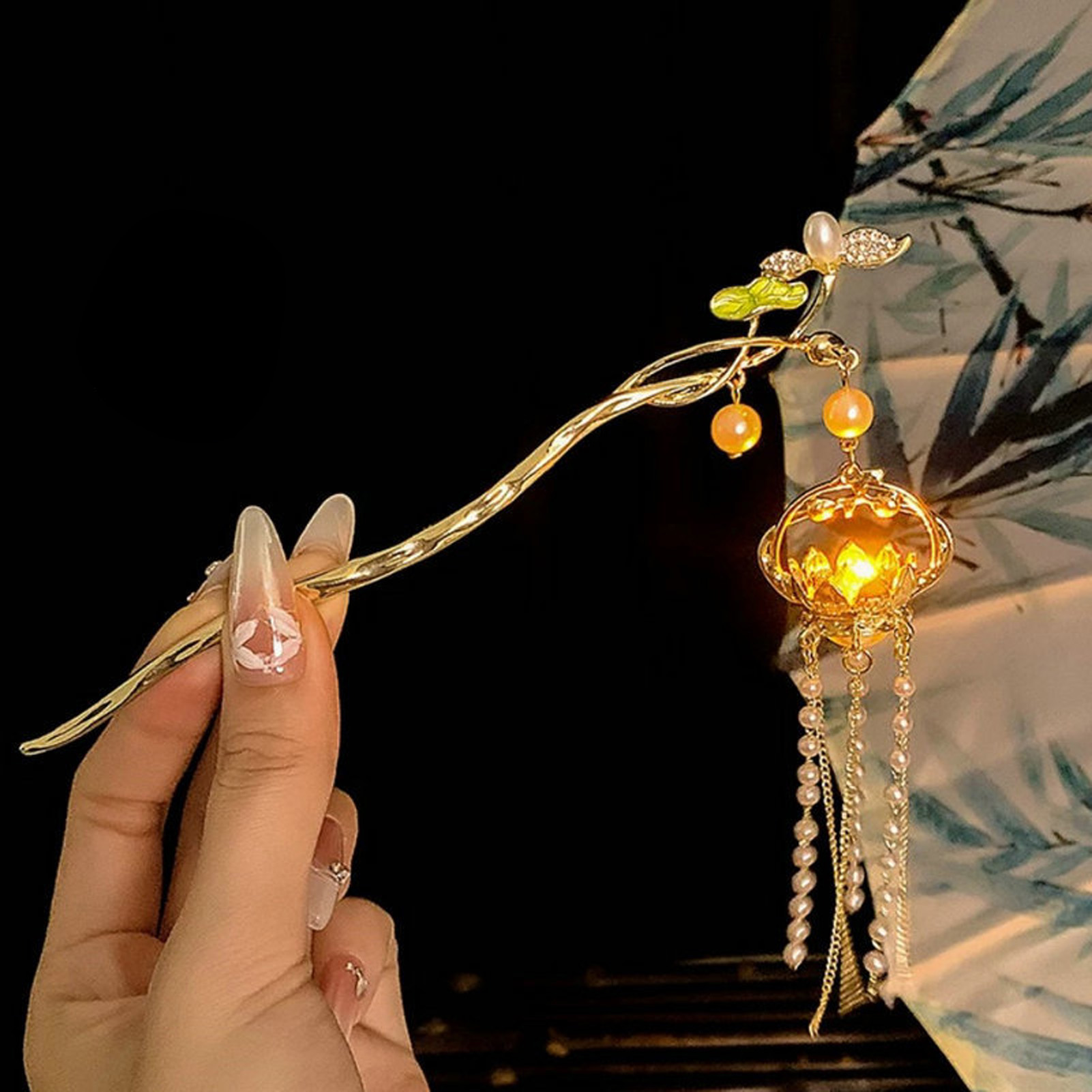 กิ๊บติดผมรูปดอกไม้เรืองแสง กิ๊ - Hair Fork Stick บทวิจารณ์และราคา