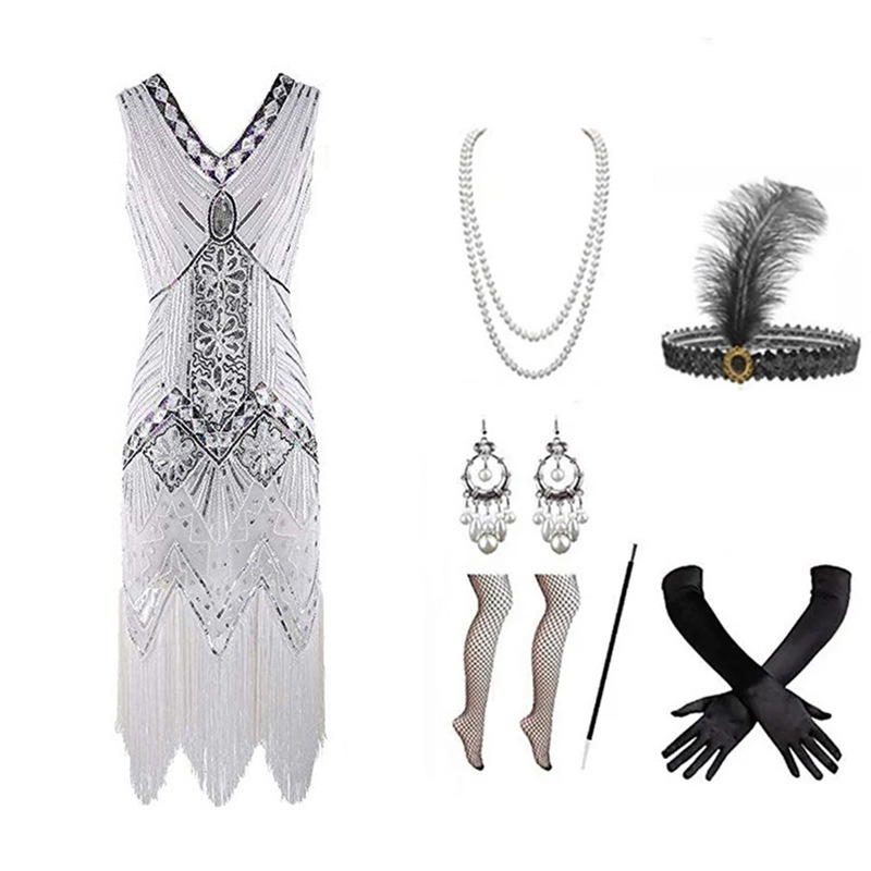 ชุดเดรสแฟลปเปอร์สไตล์ยุค 1920  - Women Accessories Products บทวิจารณ์และราคา