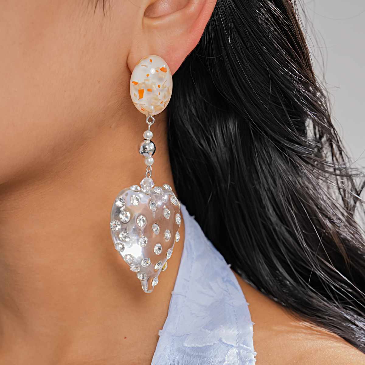ต่างหูรูปหัวใจเรซิ่นใสขนาดใหญ่ - Women'S Accessories Trends 2026 บทวิจารณ์และราคา