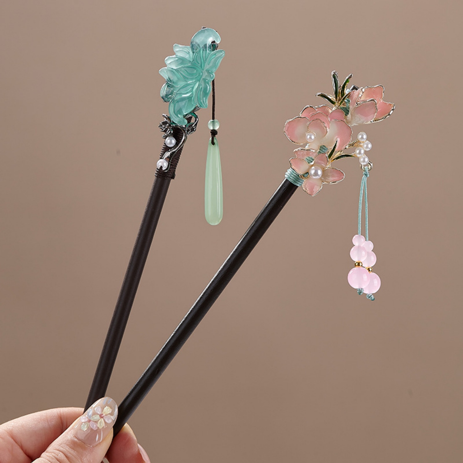 กิ๊บติดผมลายดอกไม้สไตล์วินเทจส - Hair Fork Stick บทวิจารณ์และราคา