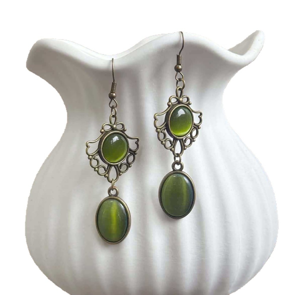 ต่างหูห้อยประดับโอปอลสีเขียวลา - Women'S Victorian Era Accessories บทวิจารณ์และราคา