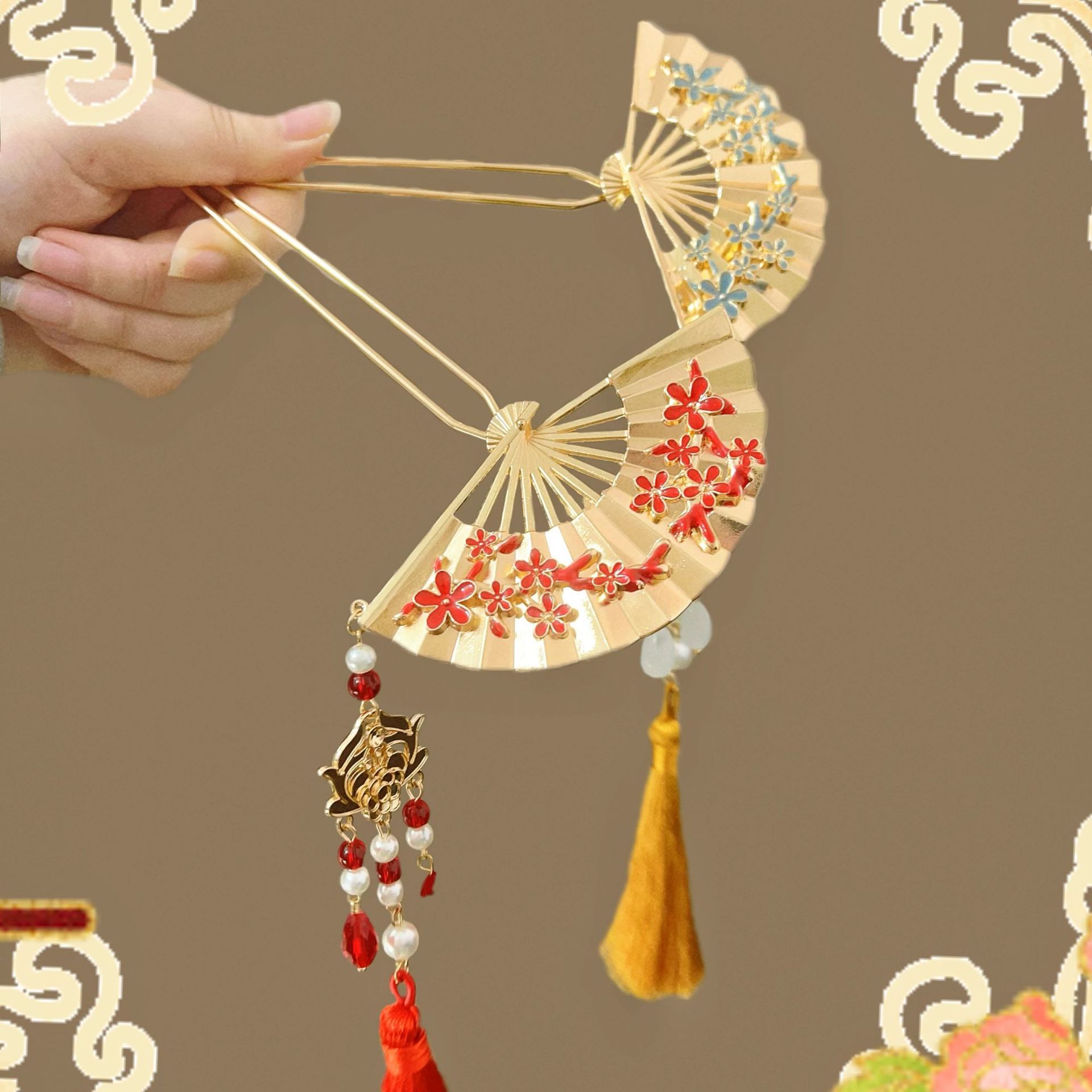 ใหม่สไตล์จีนแห่งชาติพัดลมพู่กิ - Hair Fork Stick บทวิจารณ์และราคา