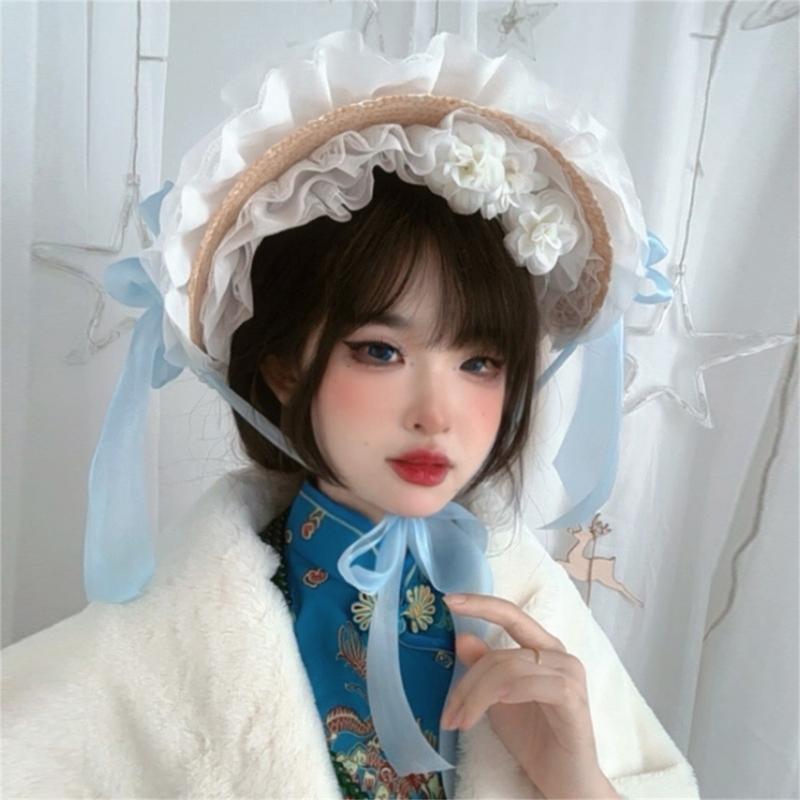 Y3ne Victorian Lace Bonnet Hat - Women'S Victorian Era Accessories บทวิจารณ์และราคา