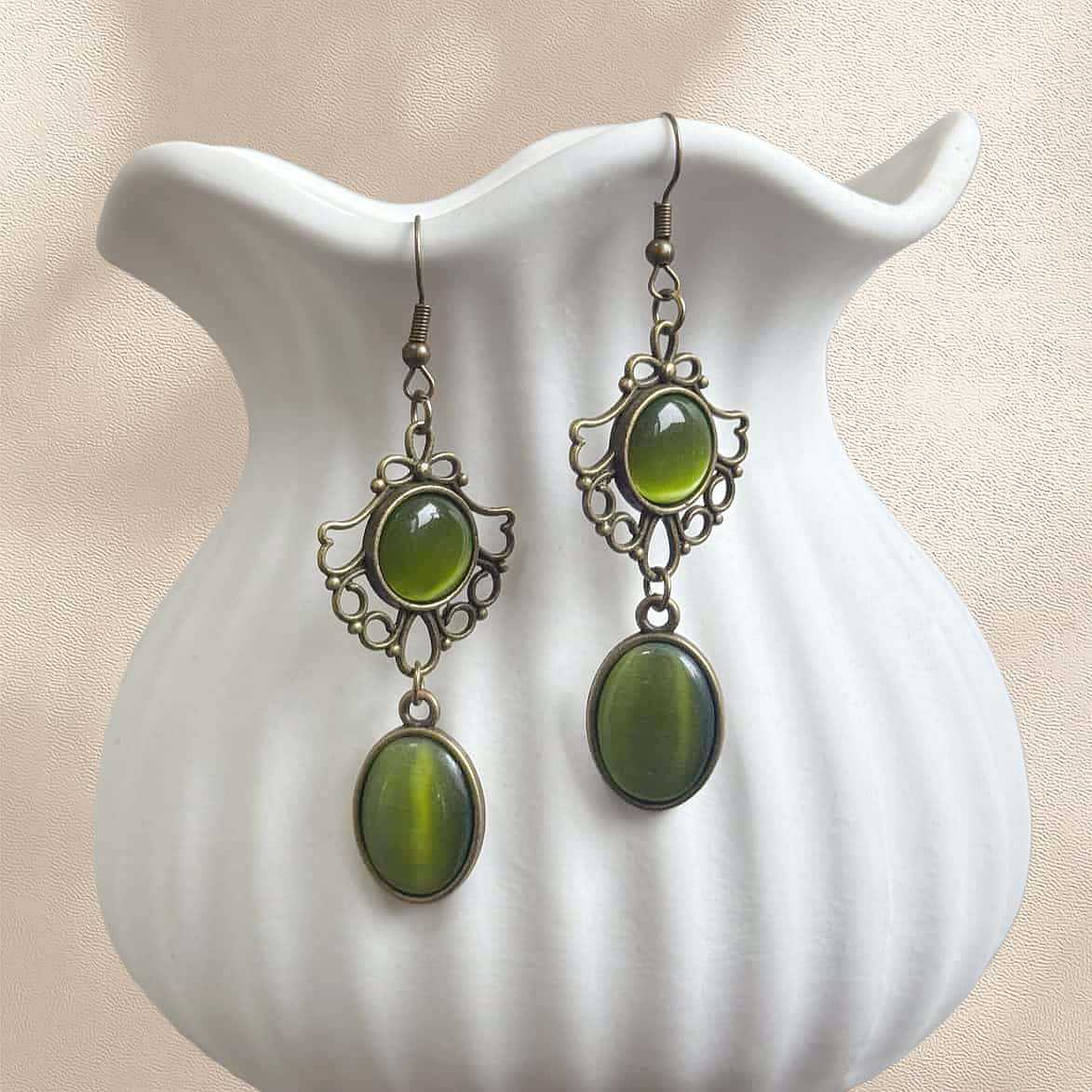 ต่างหูห้อยประดับโอปอลสีเขียวลา - Women'S Victorian Era Accessories บทวิจารณ์และราคา