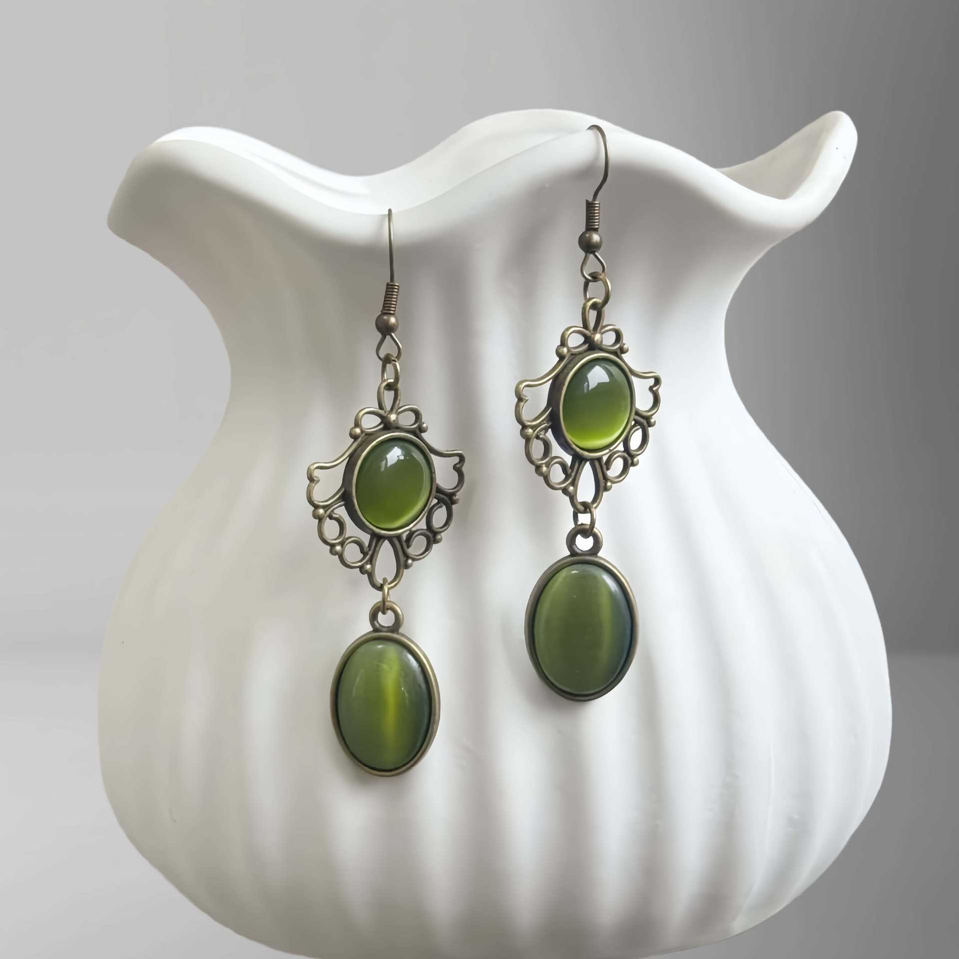 ต่างหูห้อยประดับโอปอลสีเขียวลา - Women'S Victorian Era Accessories บทวิจารณ์และราคา