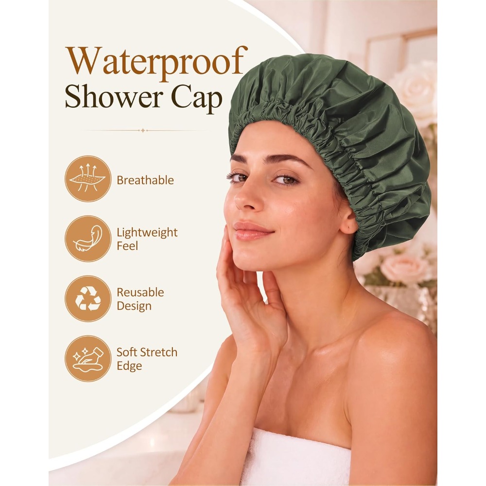 หมวกอาบน้ำกันน้ำแบบใช้ซ้ำได้สำ - Women Accessories Images บทวิจารณ์และราคา