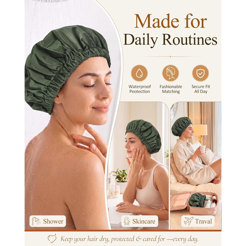 หมวกอาบน้ำกันน้ำแบบใช้ซ้ำได้สำ - Women Accessories Images บทวิจารณ์และราคา