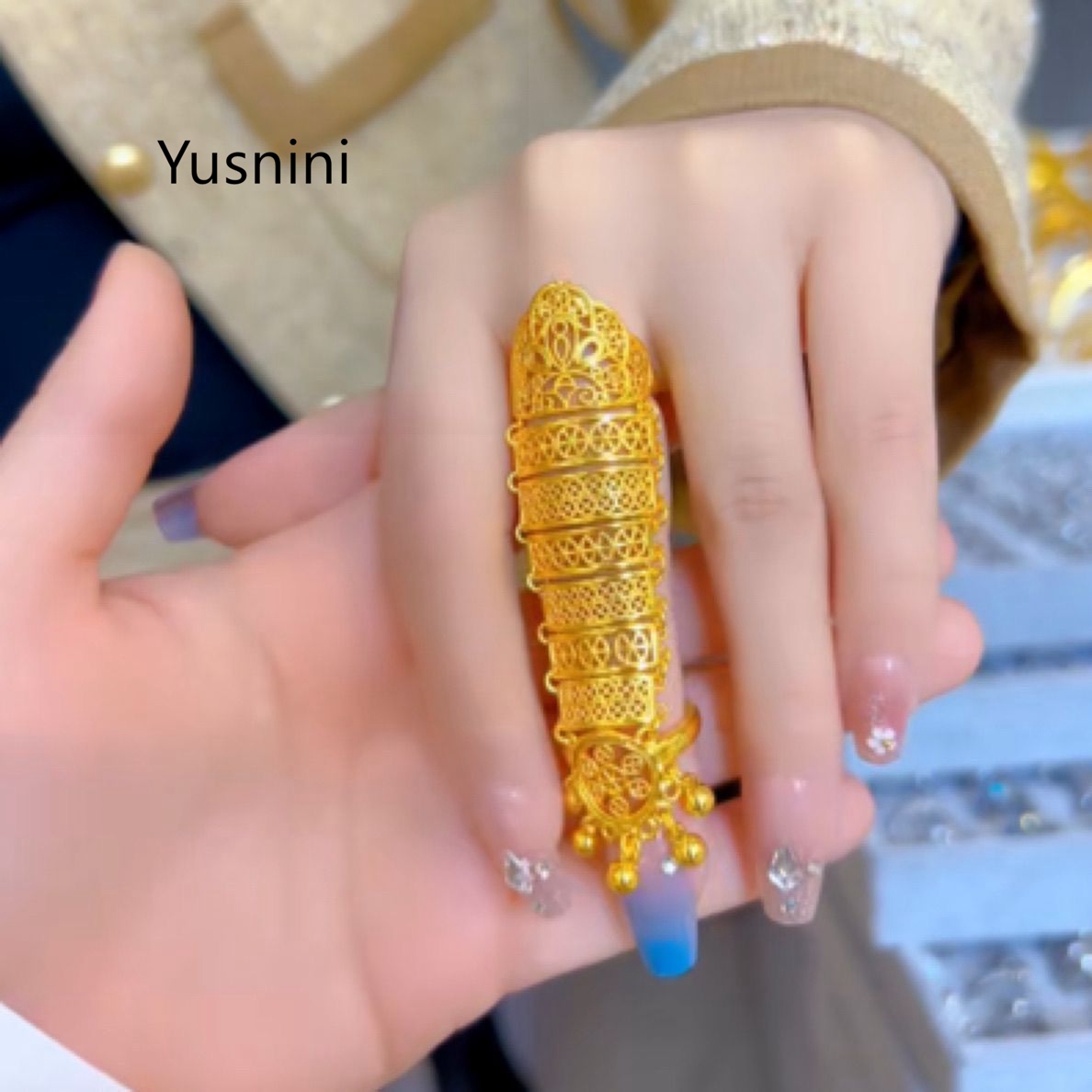 แหวนทองชุบ 24K สไตล์ชาติพันธุ์ - Women Accessories Dubai บทวิจารณ์และราคา
