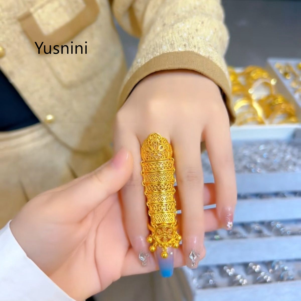 แหวนทองชุบ 24K สไตล์ชาติพันธุ์ - Women Accessories Dubai บทวิจารณ์และราคา