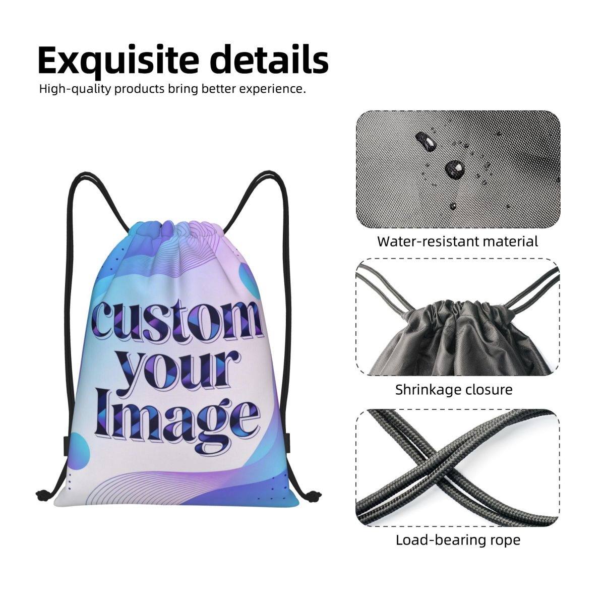 กระเป๋าเป้สะพายหลังแบบมีเชือกผ - Women Accessories Images บทวิจารณ์และราคา