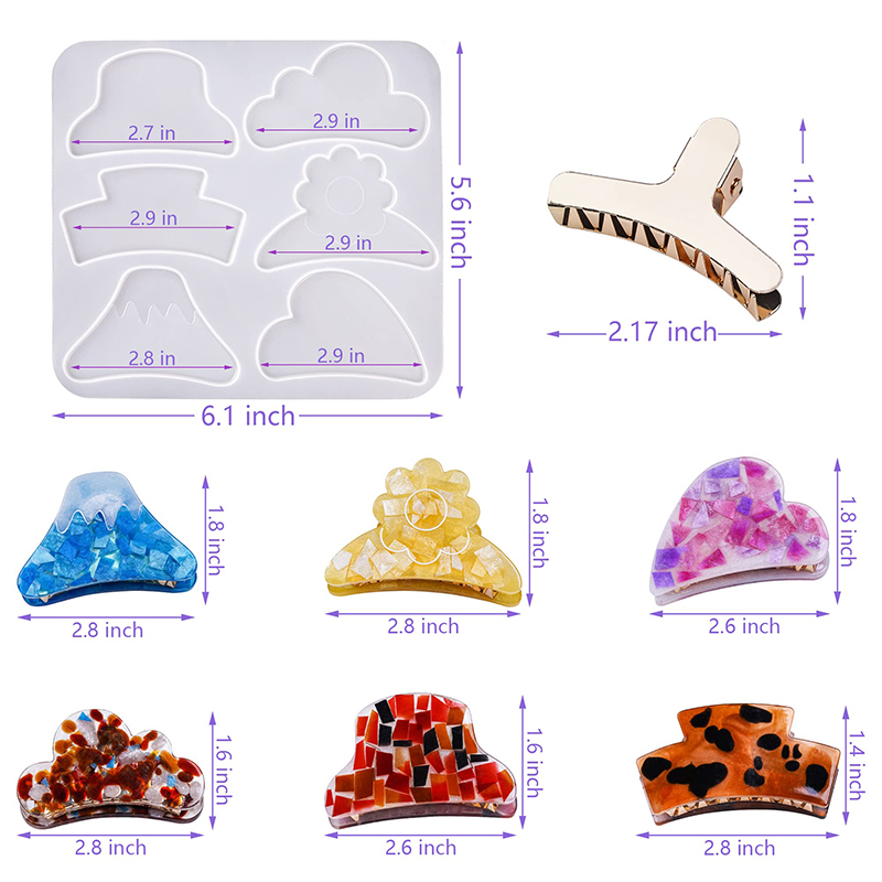ผม Claw คลิปซิลิโคนเรซินแม่พิม - Hair Claw Clip Set บทวิจารณ์และราคา