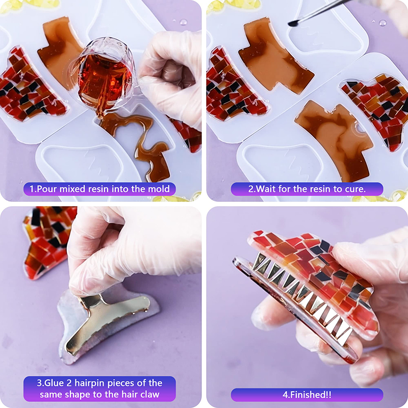 ผม Claw คลิปซิลิโคนเรซินแม่พิม - Hair Claw Clip Set บทวิจารณ์และราคา