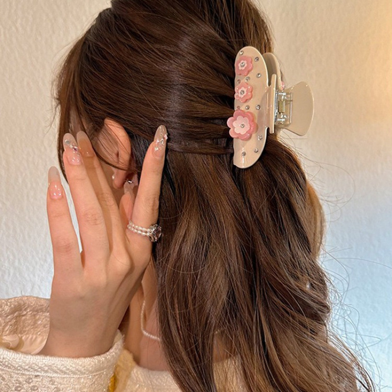 คลิปคว้าดอกไม้ rhinestone หวาน - Hair Claw Clip Set บทวิจารณ์และราคา
