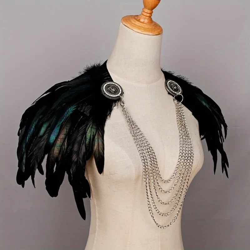 1 ชิ้นไวกิ้งสไตล์ Feather Cape - Women'S Viking Accessories บทวิจารณ์และราคา