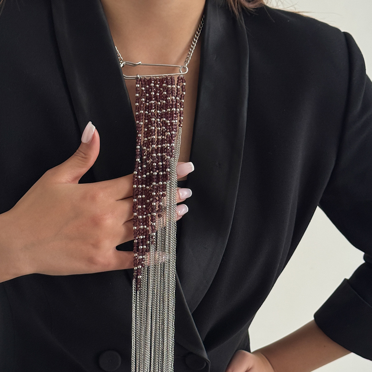 เข็มกลัดโซ่พู่สีเงิน เครื่องปร - Women Accessories Chain บทวิจารณ์และราคา
