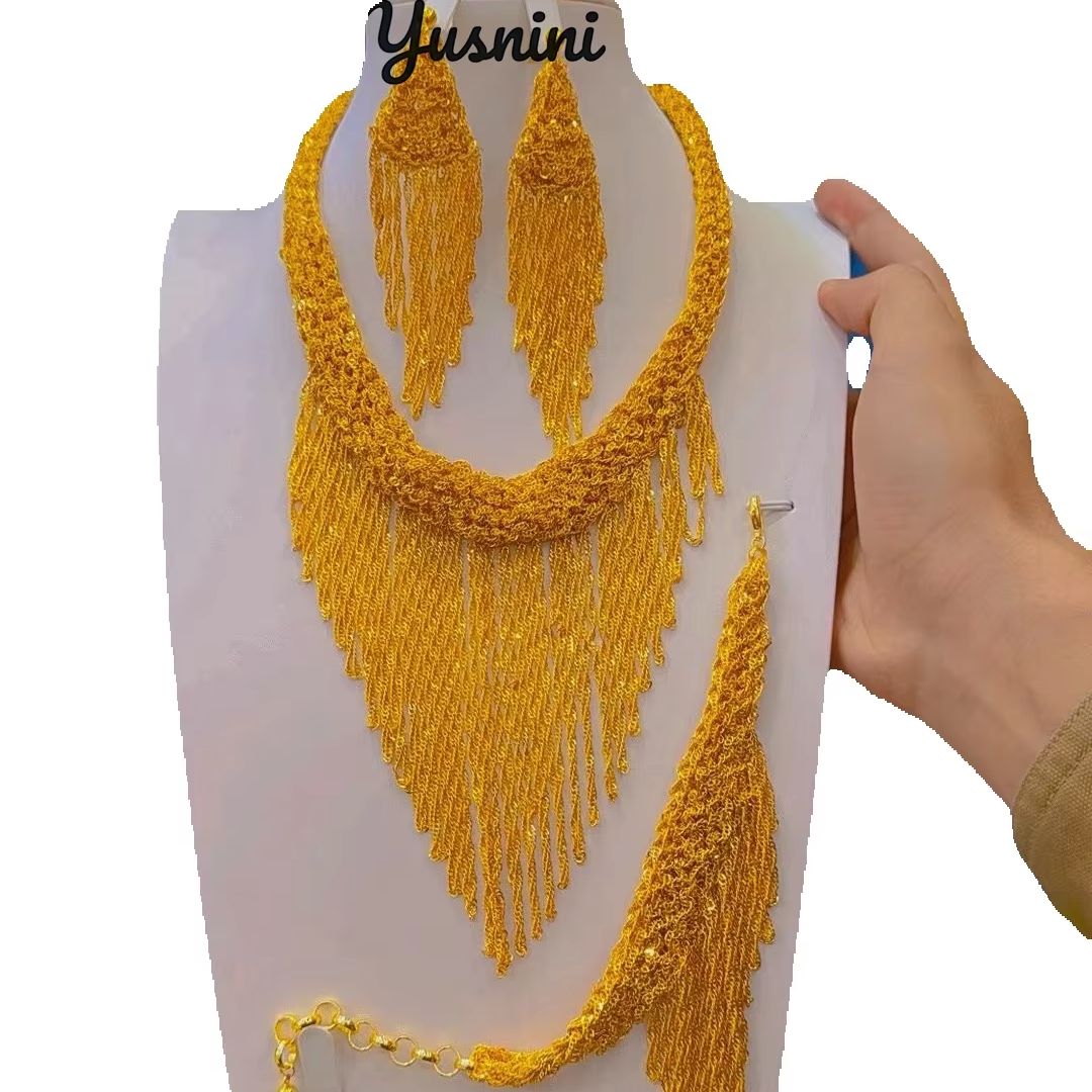 ใหม่ดูไบ 24K ชุบทองเจ้าสาวงานแ - Women Accessories Dubai บทวิจารณ์และราคา
