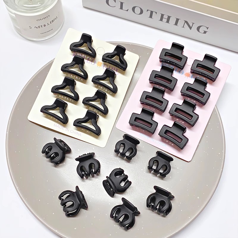 8 ชิ้น/เซ็ตสีดำหลากสีสันรูปทรง - Hair Claw Clip Set บทวิจารณ์และราคา