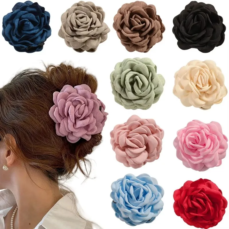 กิ๊บติดผมดอกกุหลาบผ้าฝรั่งเศสส - Hair Claw Clip Set บทวิจารณ์และราคา