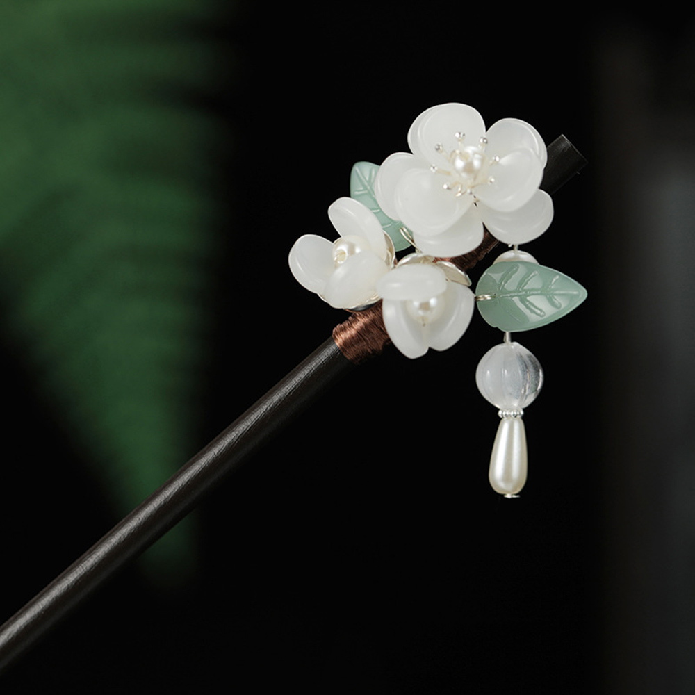 Retro ดอกไม้ Hairpin ไข่มุกไม้ - Hair Fork Stick บทวิจารณ์และราคา